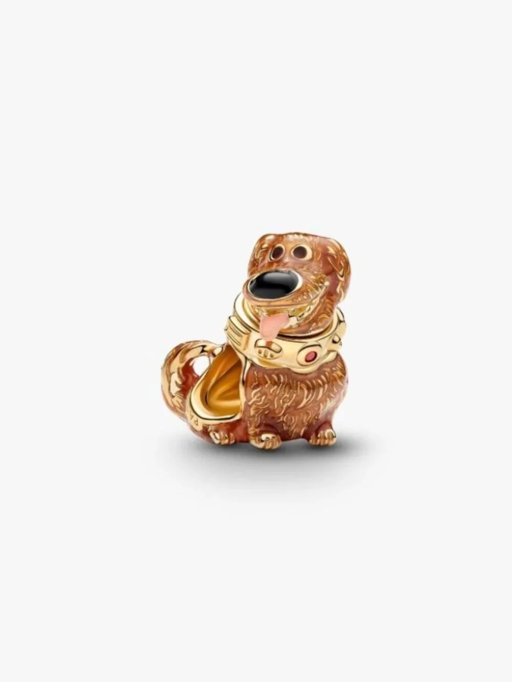 Pandora Brown and Gold Dog Enamel Charm
